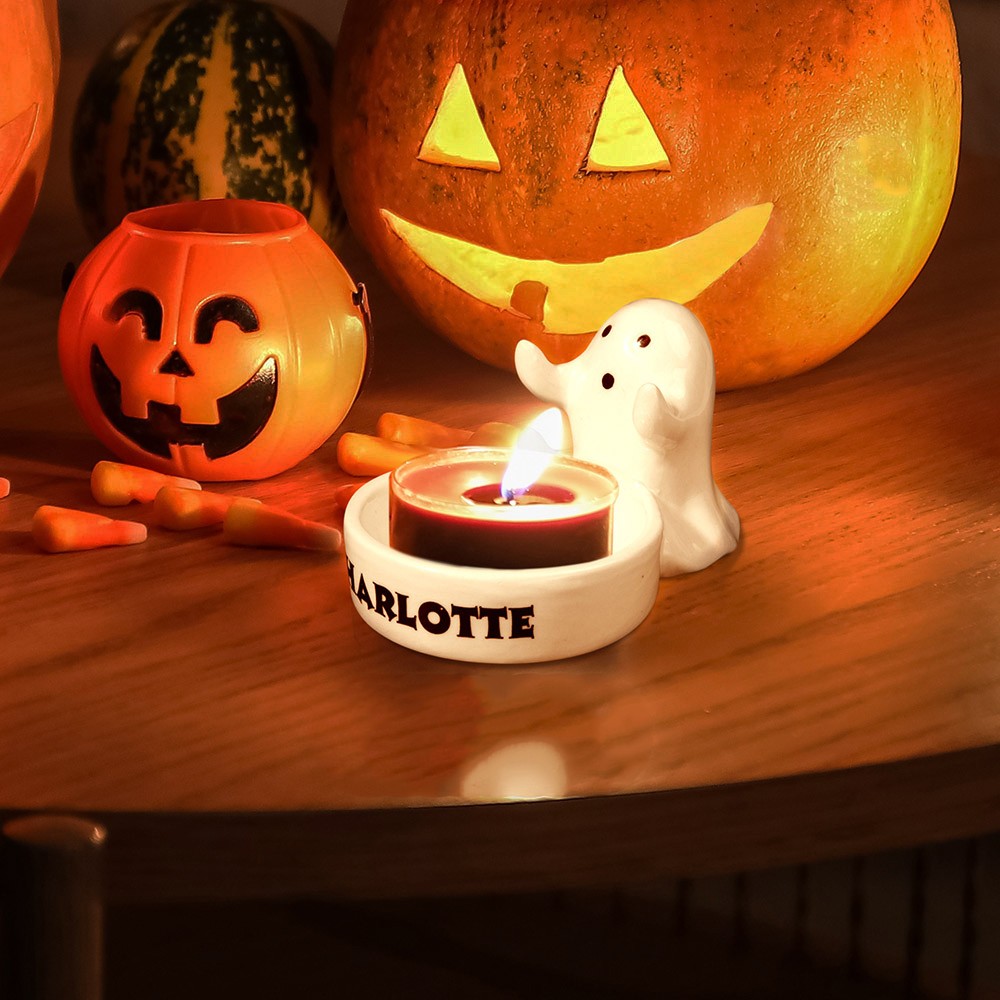 Personalized ghost candle holders