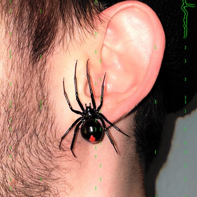 Plastic Black Widow Spider As An Earring, Realistic Latrodectus Hesperus, 1 pcs