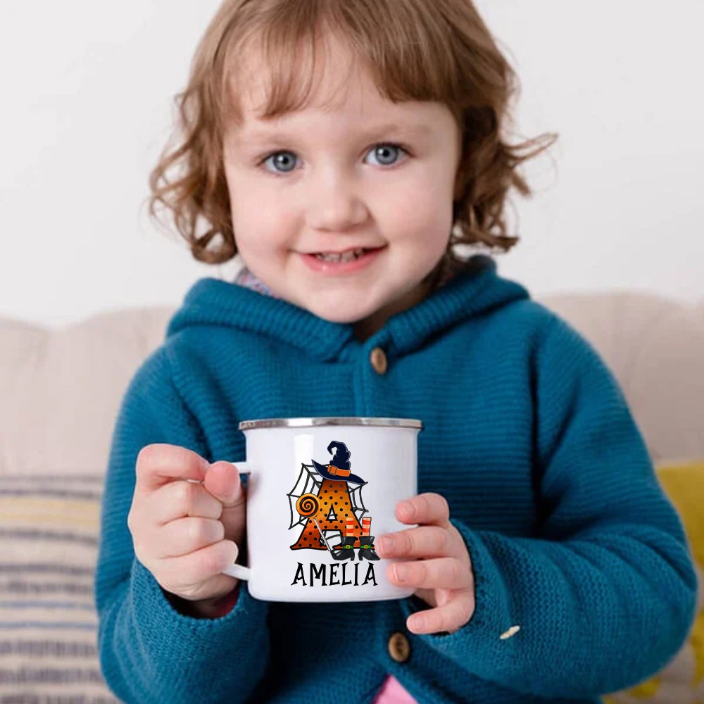 Halloween personalised enamel mug