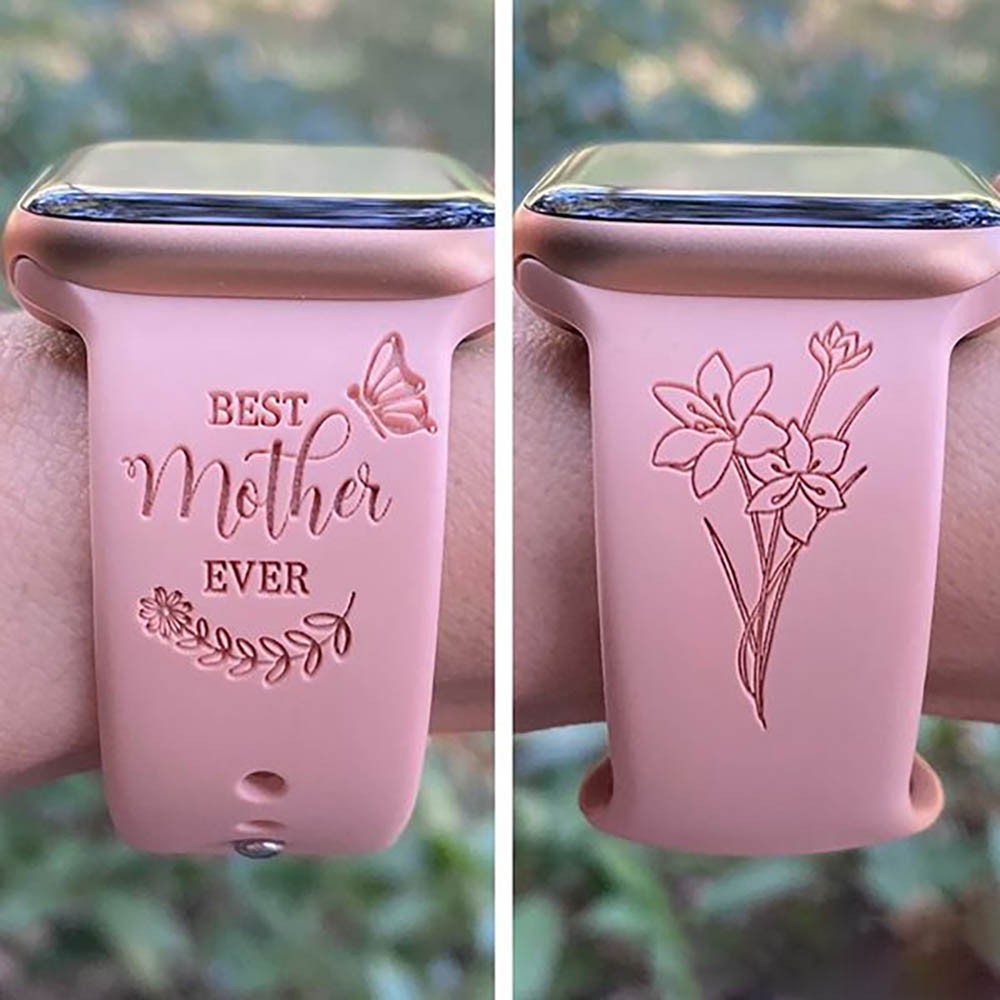 Best Mother Ever with Flower Band for Apple Watch/Fitbit/Galaxy