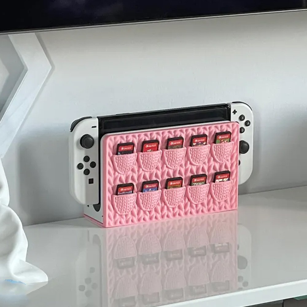 Personalized Name Crochet Faceplate and Cartridge Holder, Compatible with Nintendo Switch, Multiple Colors, Gift for Him/Her