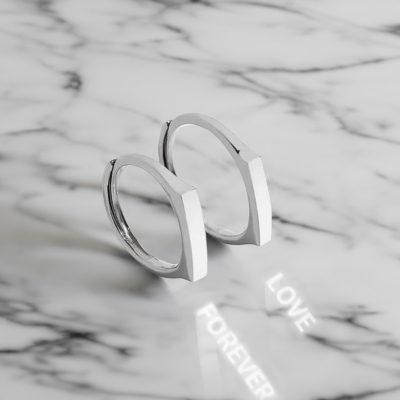 Personalisierter zierlicher, leicht geformter Ring mit Namen, minimalistischer verstellbarer Ring aus Sterlingsilber 925, Weihnachts-/Jahrestagsgeschenk für Paar/Ihn/Sie