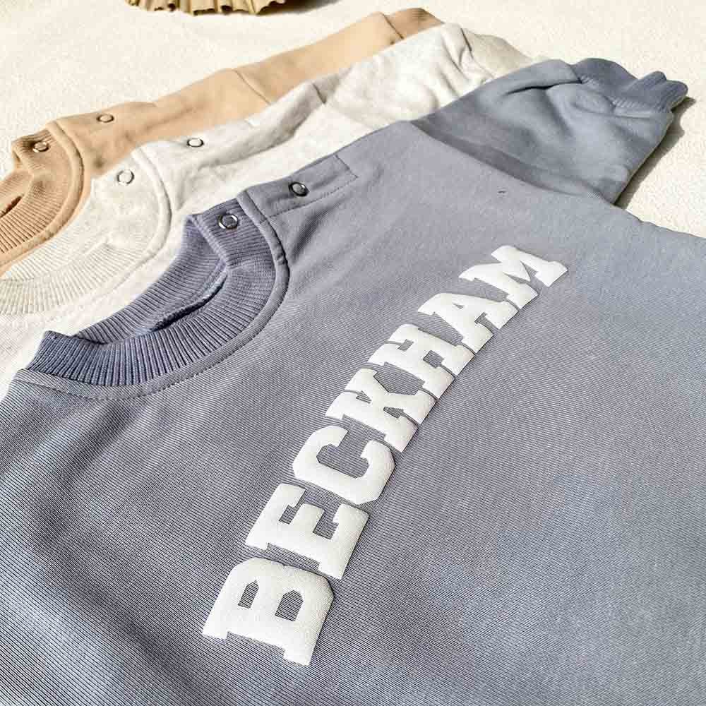 Custom Name Puff Name Baby Sweatshirt Bodysuit, Personalized Bubble Romper, Baby Shower Gift, Birthday/Christmas Gift for Newborn/Baby