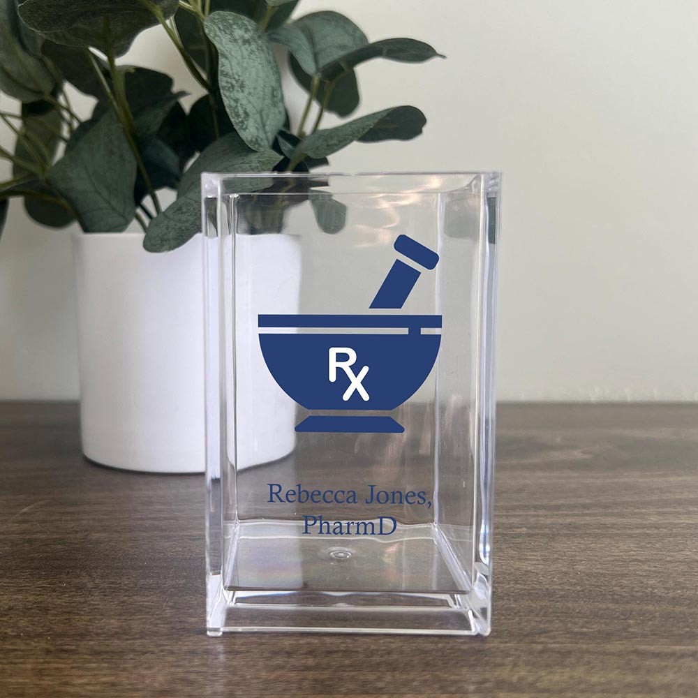 Personalized Pharmacist Pencil Holder, Custom Pharmacist Gift, Pharmacy Appreciation, Desk Organizer, Acrylic Pen Holder, Medicine