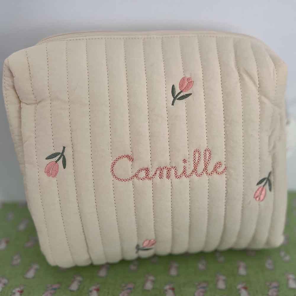 Personalized Cotton Baby Storage Bag with Embroidered Name, Soft and Skin-Friendly, Baby Travel Storage Bag, Baby Diaper Bag