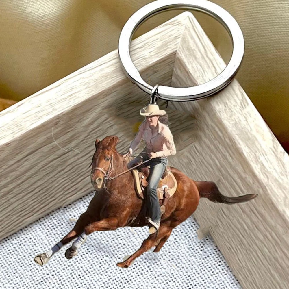 Personalized Riding Horse Photo Ornament, Riding Horse Christmas Ornament, Christmas Gift for Riding Horse Lovers, Xmas Tree Decor
