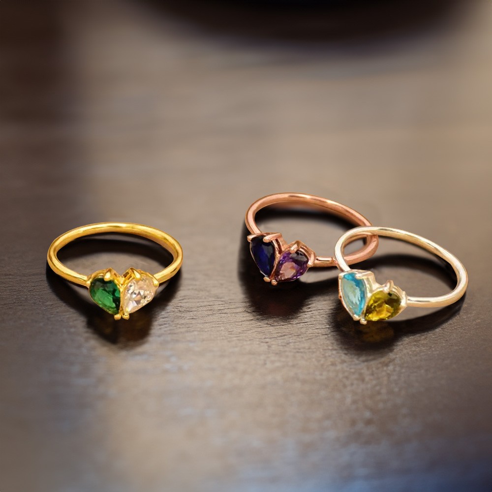 hjärta birthstone ring