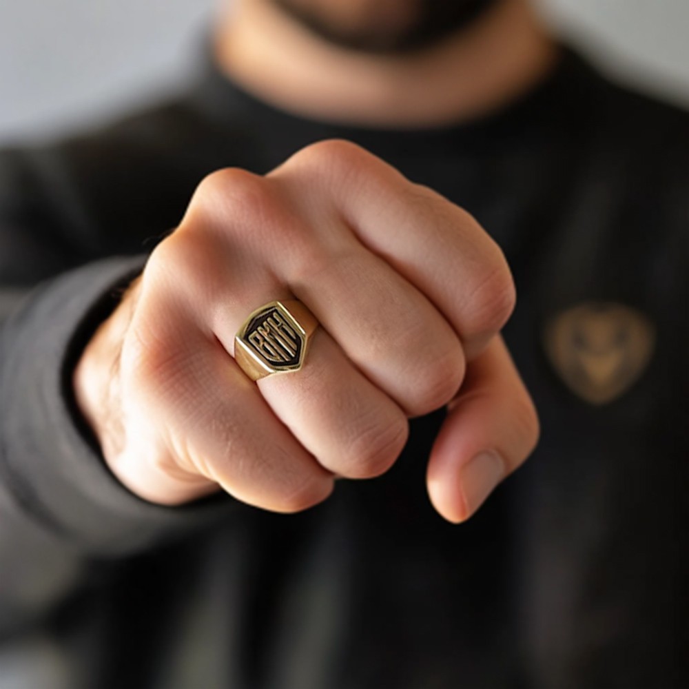 Personalized Monogram Knight Ring