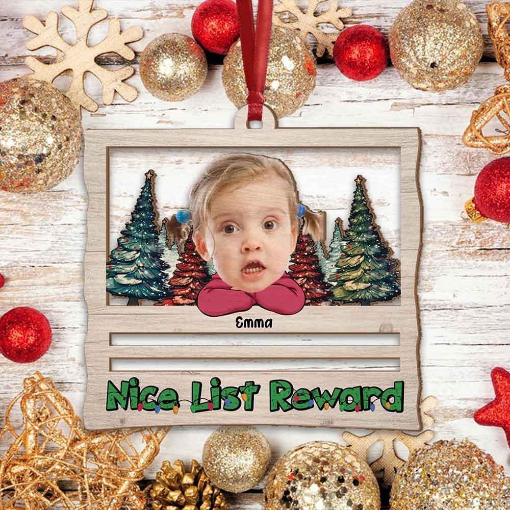 Personalized Name & Photo Christmas Money Holder Wooden Ornament, Cute Money Holder Tree Christmas Gift, Holiday Decoration Gift, Xmas Gifts for Kids