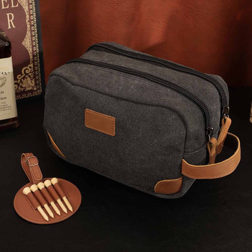 Custom Golf Gift Set, Golf Toiletry Bag, Golf Bag Tag with Golf Tees, Groomsmen Gifts, Personalized Golf Lover Gift, Accessory for Golfers