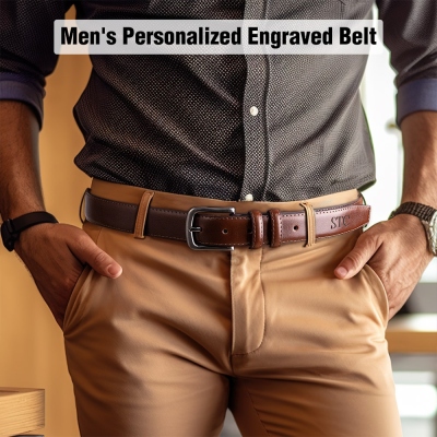 custom engraved leather belts for men