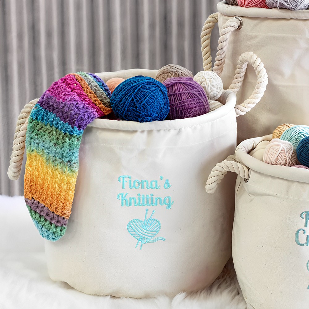 Personalized knitted storage