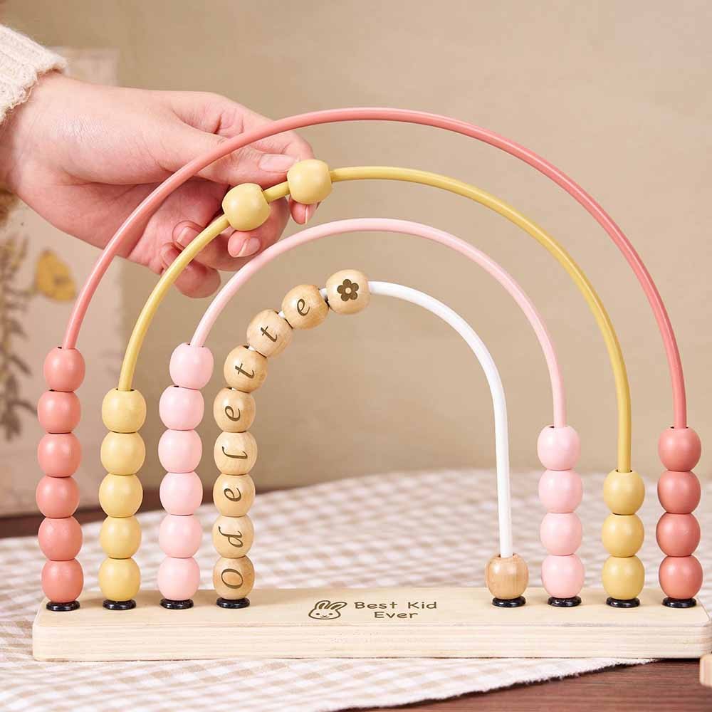 Personalized Baby Abacus Wooden Rainbow Abacus, Baby Shower Gifts, 1-3 Years Birthday Gifts, Wooden Nursery Decoration, Toddler Educational Toys