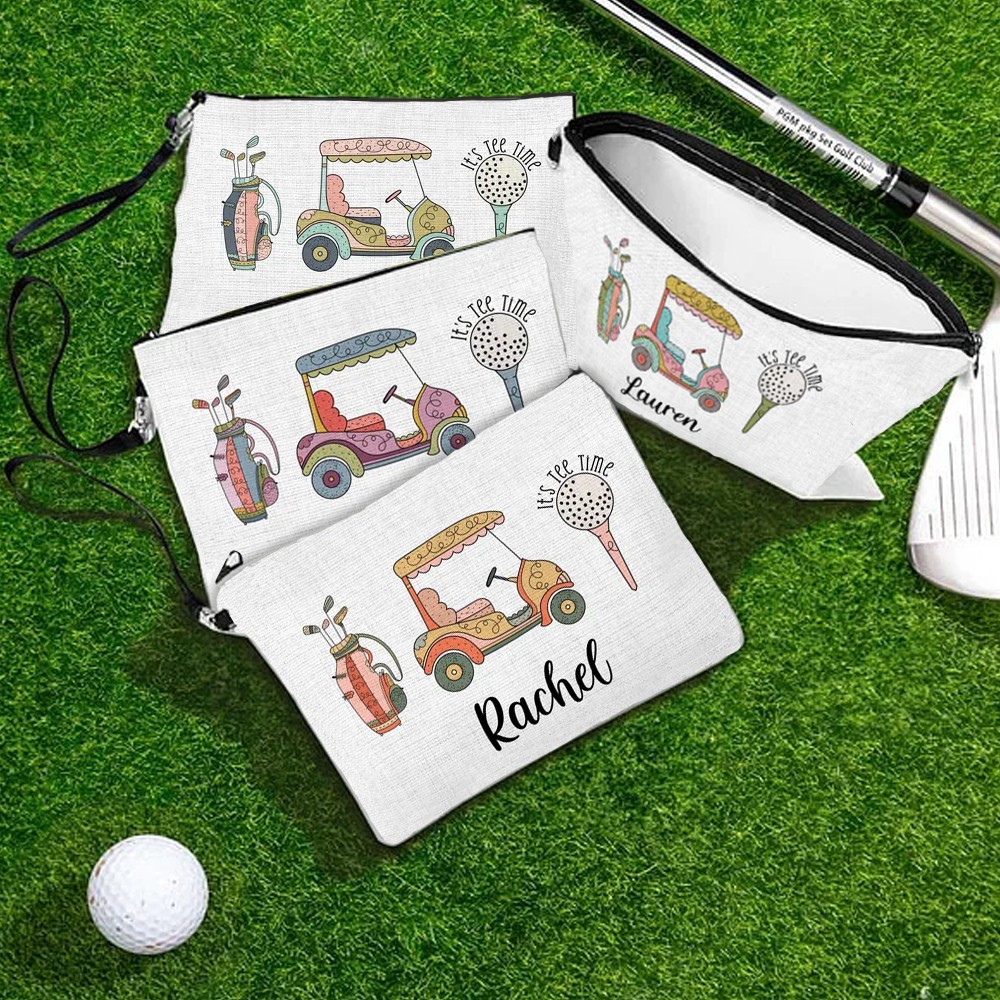 Colorful Golf Cart Cosmetic Bag