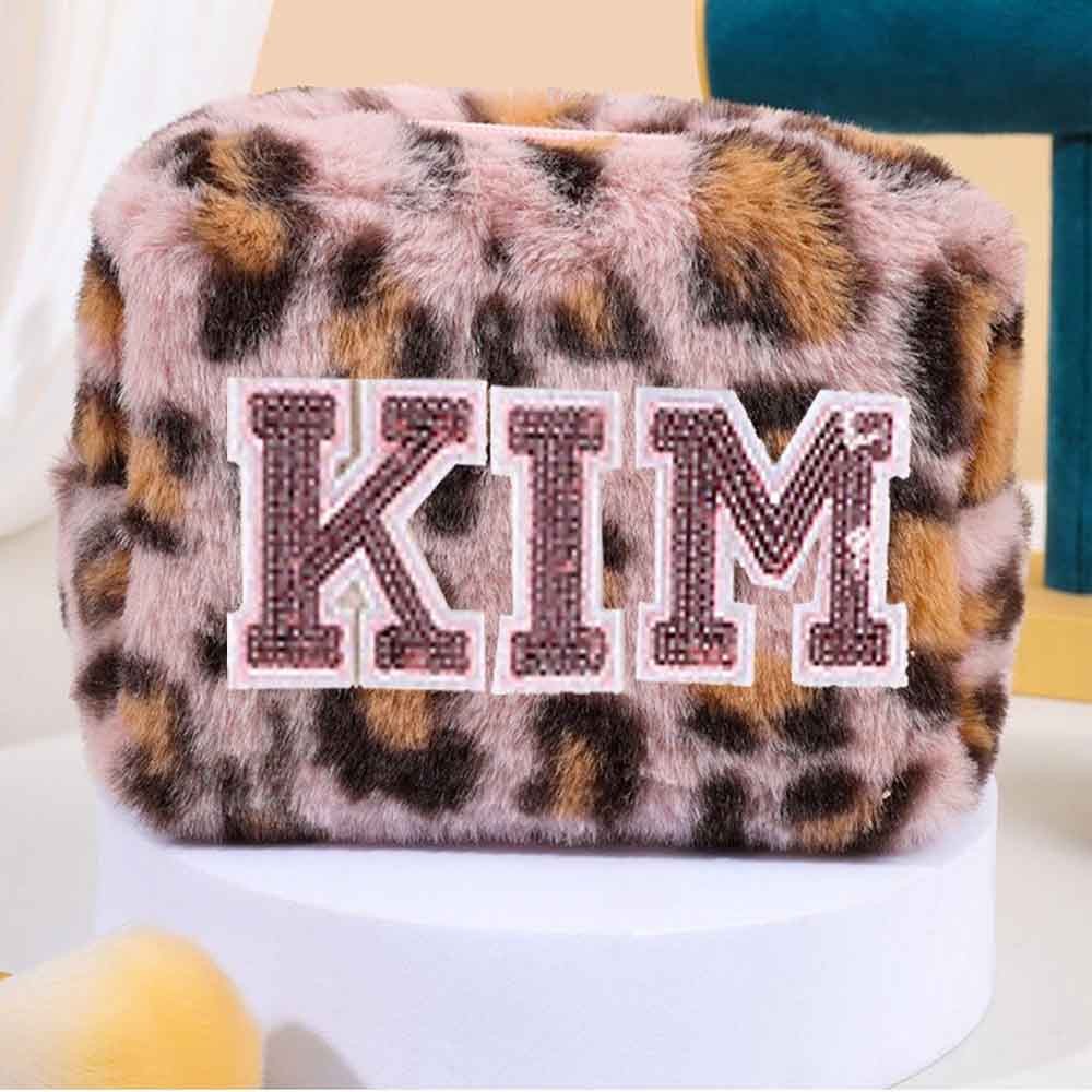 Custom Y2K Leopard Print Cosmetic Bag, Fashionable Design Soft Material Large Capacity Cosmetic Storage, Gift for Her