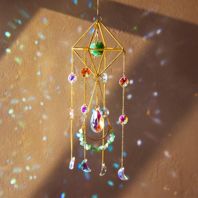 D20 Dice Cage Rainbow Suncatcher, Sun Catcher For Window, Wall Decor Boho Room Decor, Rainbow Maker, Sun Catcher For Window, Christmas Gift, DND Gifts