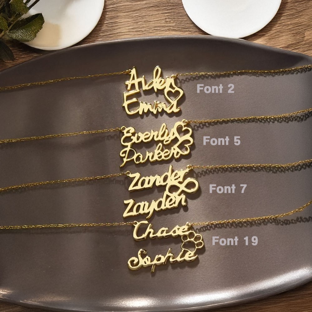 Personalized Double Name Necklace 