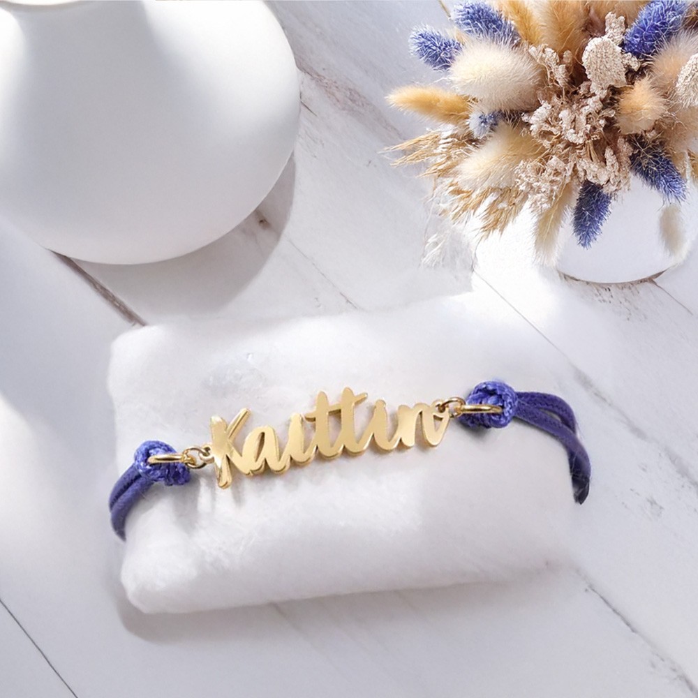 Custom Name Birth Flower Bracelet