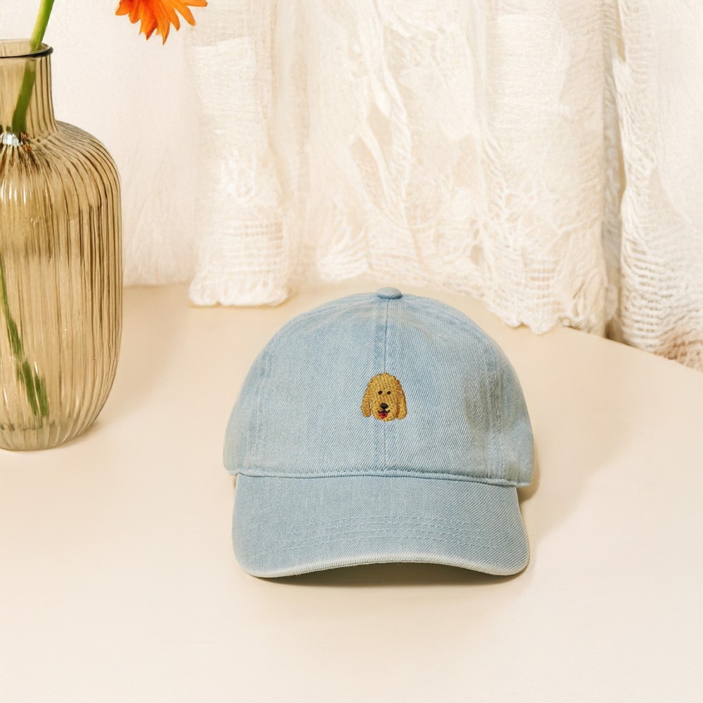 Embroidered Dog Design Cap 