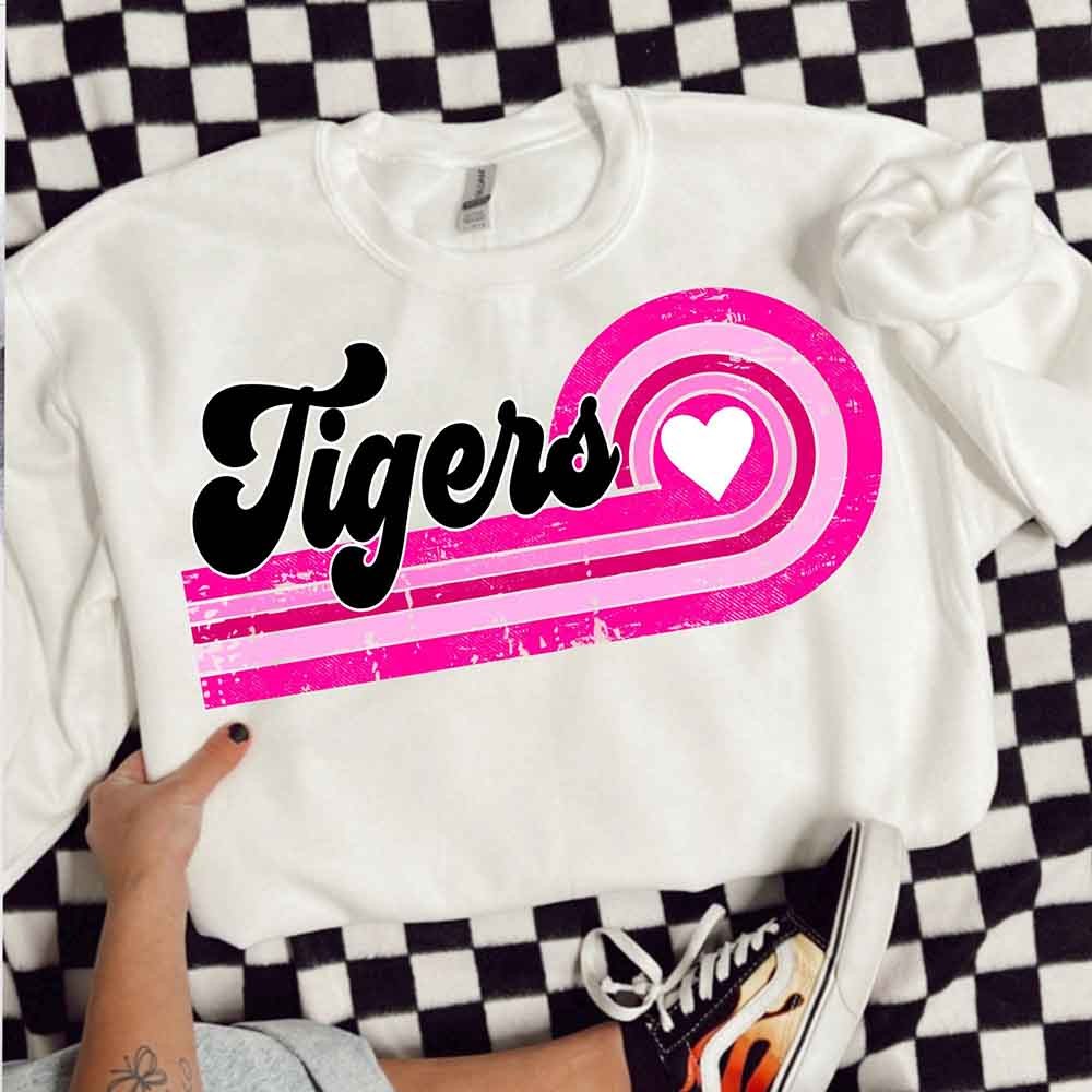 Personalized Name Retro Design Sweatshirt for High School Mascot, Custom Multicolor Sweatshirt, Valentine’s Day Gift, Gift for Her/Him