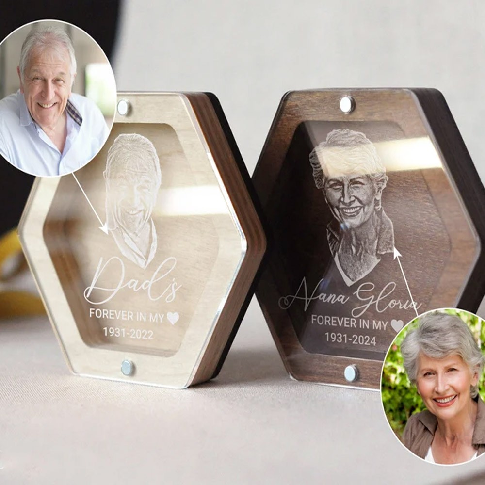 Mom's Lock of Hair Keepsake Memorial Gift for Loss of Mother, Small Keepsake Box With Photo, Sympathy Gift Loss of Grandmother