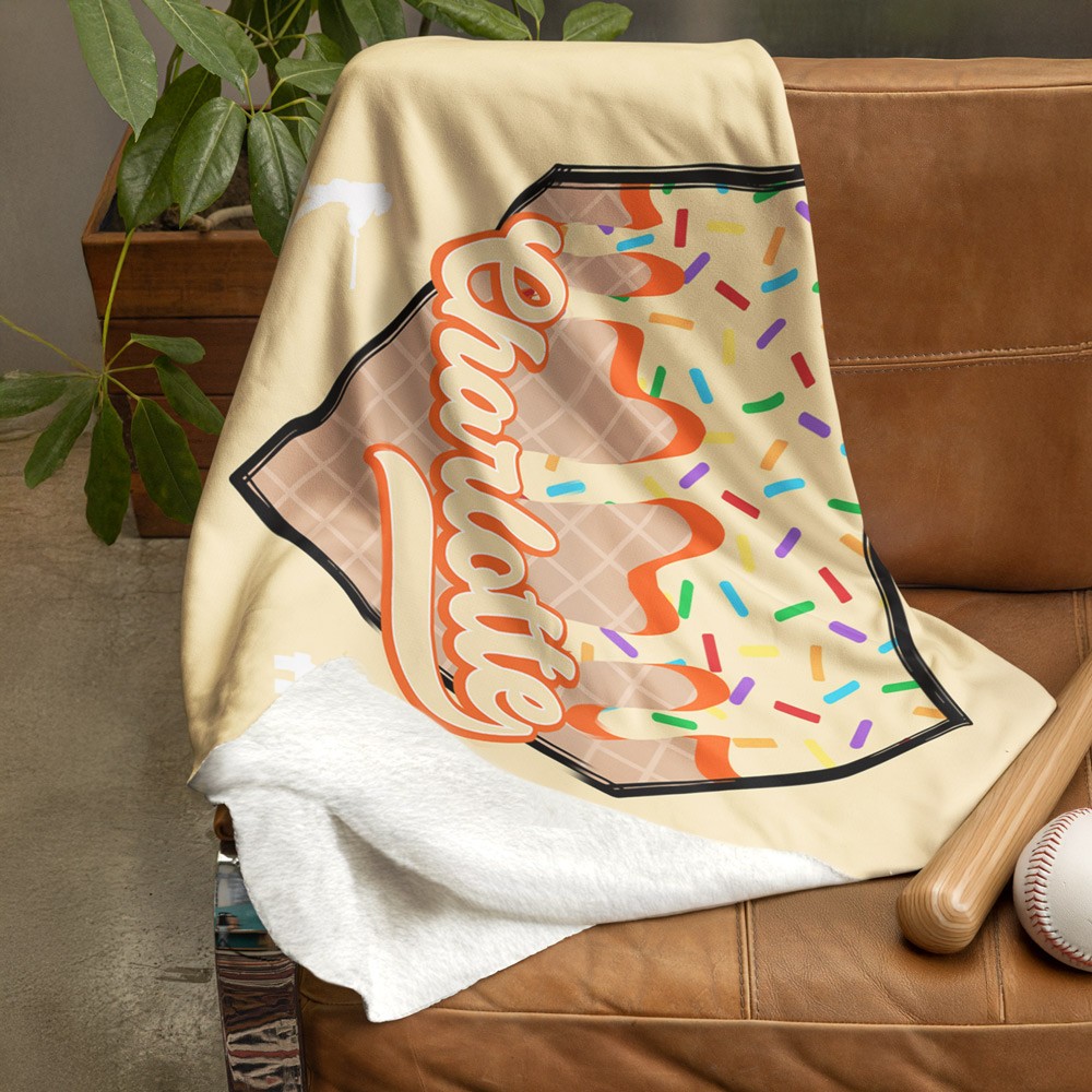 baseball ice cream dripping blanket