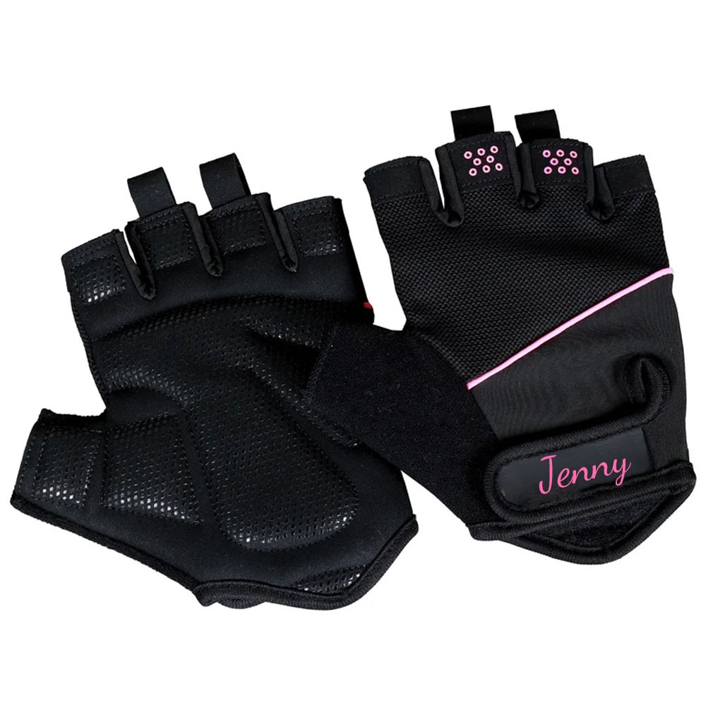 Personalized Name Gym Gloves, Ladies Weight Lifting Gym Gel Padded Gloves, Wrist Body Building, Gift for Gym Lover/Coaches/Her