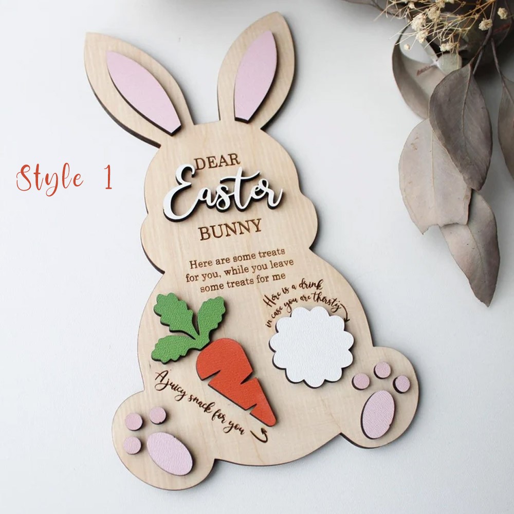 Personalized Easter Bunny Treat Tray with Name, Custom Easter Treat Board, Easter Bunny Tray, Easter Gift for Kids/Family