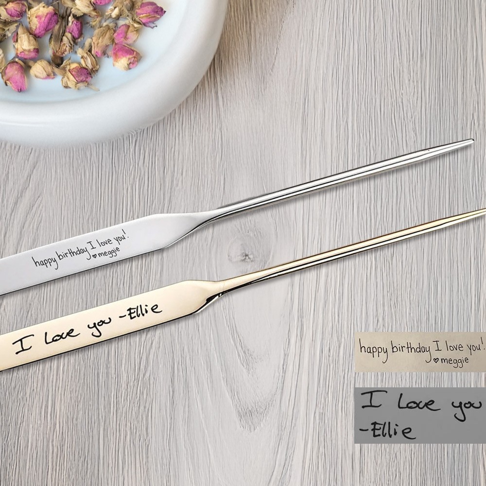 Personalized Stainless Steel Makeup Spatula with Text