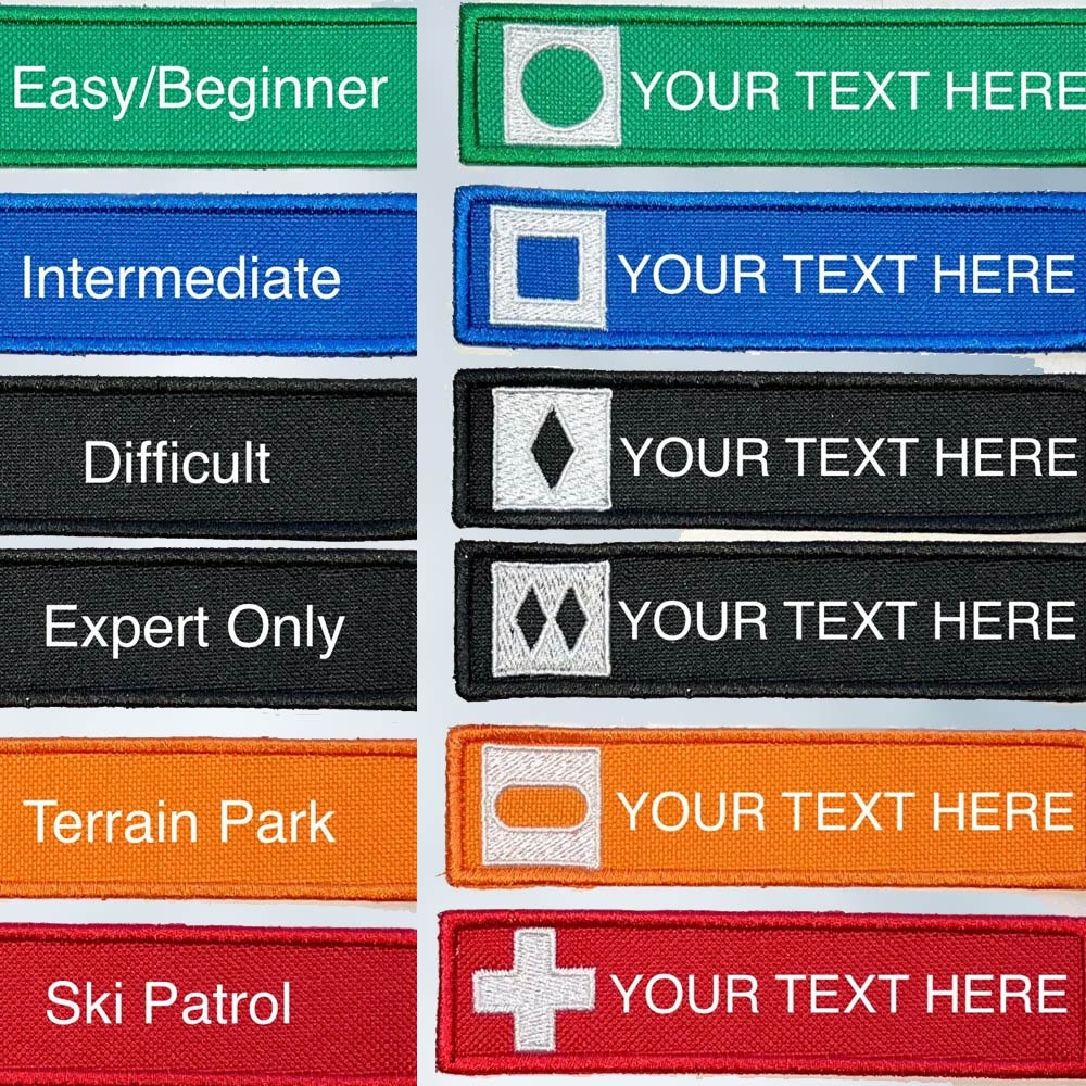 Personalized Embroidered Ski Trail Sign Patch