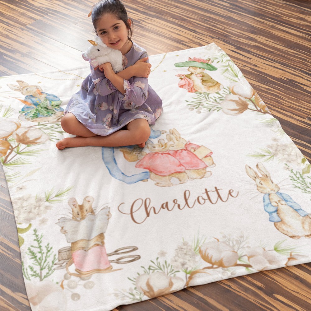 Personalized Easter Peter Rabbit Blanket