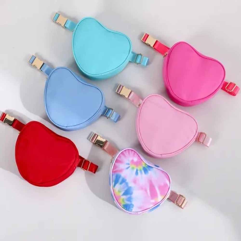 Monogram Heart Shape Belt Bag Personalized Sling Purse Fanny Pack Waist Women Girl Pink Red Valentines Day Gift Crossbody Bum Bag Hip Belly