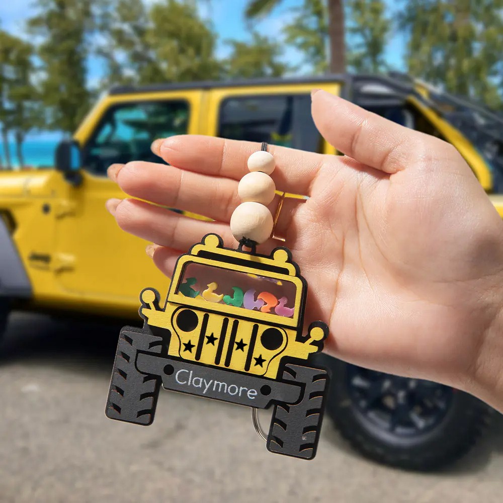 Personalized Name Duck Jeep Car Charm, Custom Paint Finish Jeep Car Charm, Jeep Car Decoration, Car Hanging Ornament, Gift for Jeep Lover/Driver