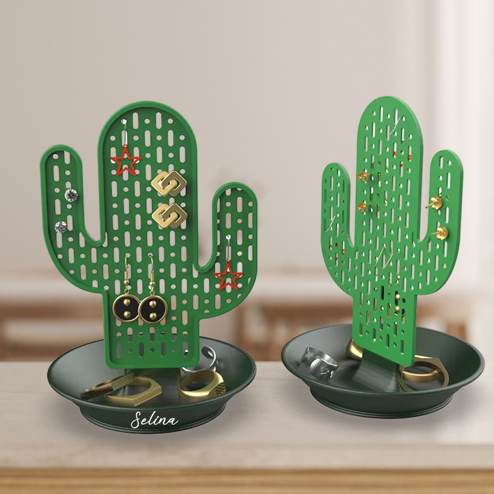 Personalized Name Cactus Earrings Holder