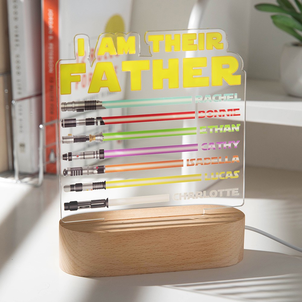 Personalized Lightsaber Night Light With Kids Names