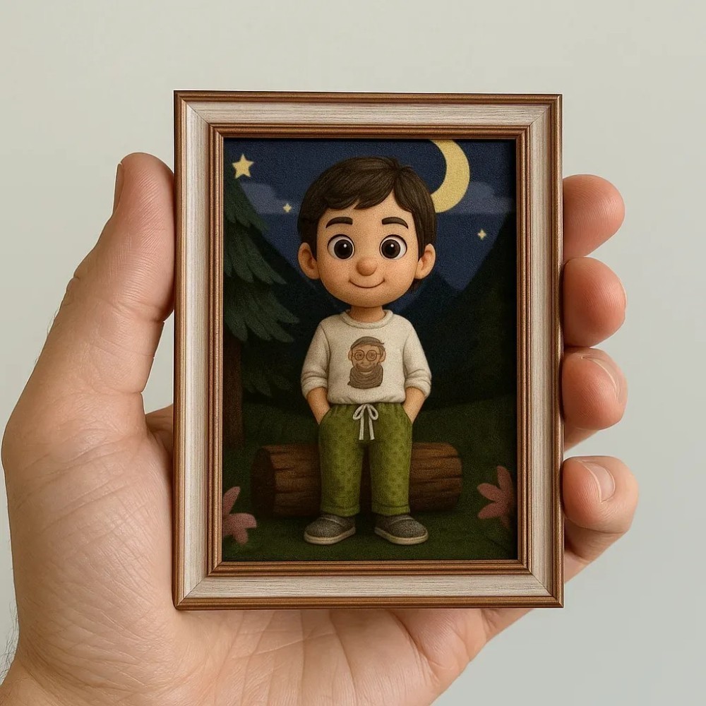 Custom 3D Portrait Fridge Magnet, Personalized Character Illustration Magnet, Unique Gift for Family, Friends, and Couples