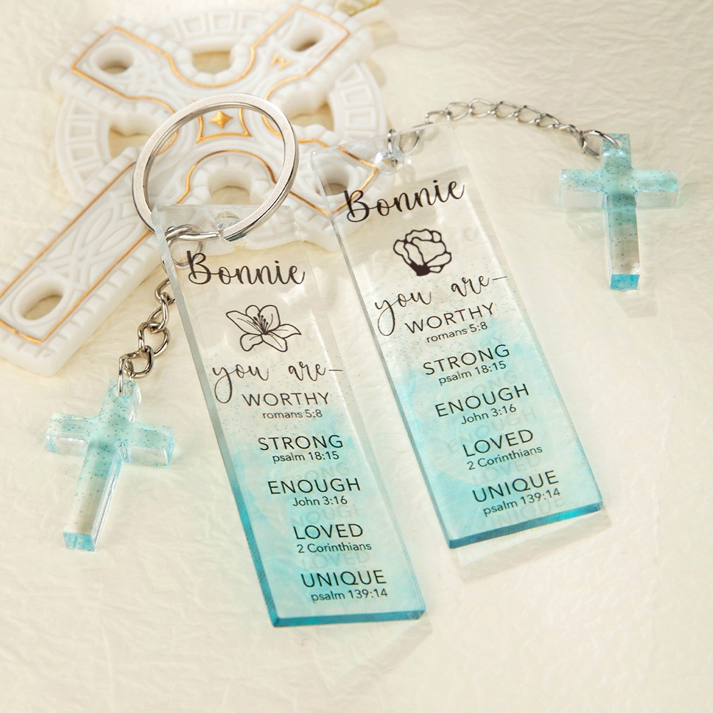 Custom Bible Bookmark with Cross Pendant