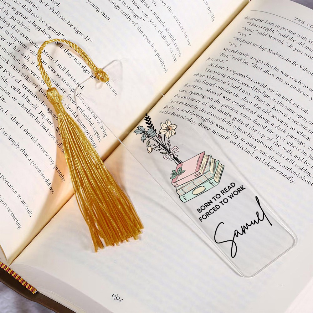Personalized Name Bookmark with Birth Flower