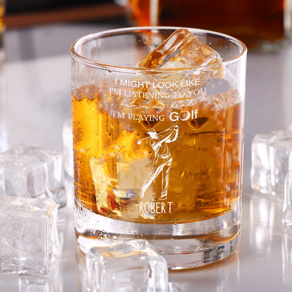 Golf Whiskey Glass, Golf Gifts For Men, Gifts for Golfers, Golf Gifts, Golf Glasses, Personalized Golf Cup, Fathers Day Gift, Gift for Dad