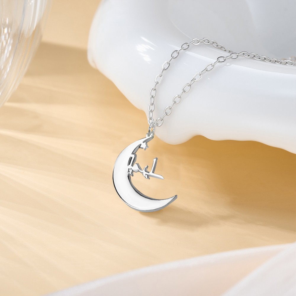Personalized Crescent Moon Necklace 