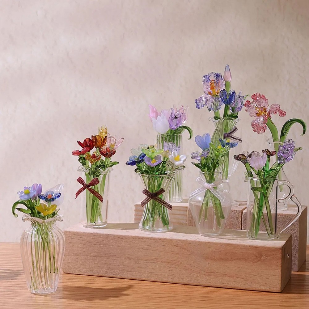Mini Glass Flower Bouquet
