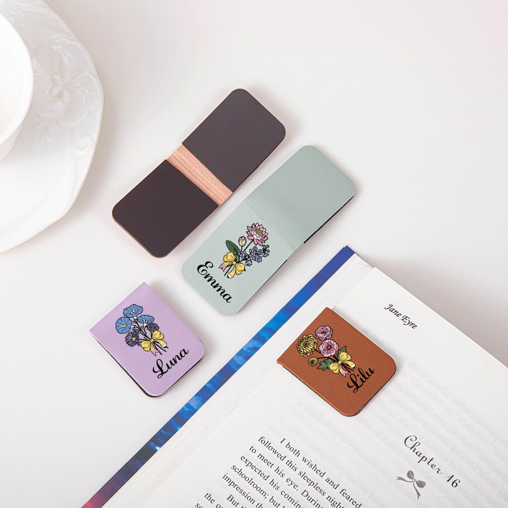 Magnetic Leather Bookmark