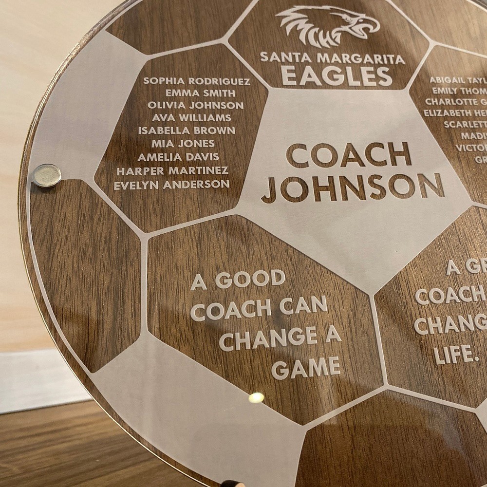 Personalized Wood Acrylic Soccer Coach Plaque