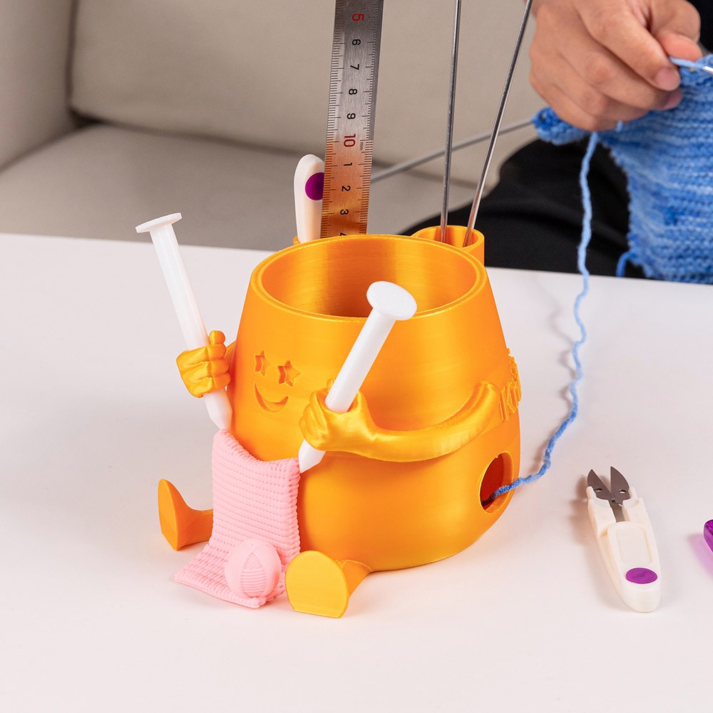 Personalized 3D printed knitted flower pot