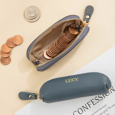Personalised mini leather cosmetic bag