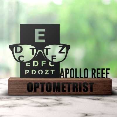 ersonalized Name Optometry Wedge Desk Plate