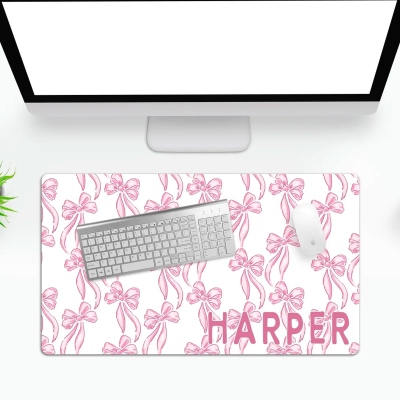 Personalized Name Grandmillennial Mouse Pad, Coquette Flower Non-slip Computer Laptop Desk Mat, Office Supplies, Gift for Friends/Teachers/Colleagues