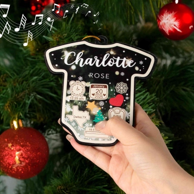 Personalized baby's first Christmas music player pendant, customized baby birth information, baby's first Christmas gift