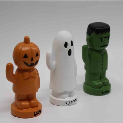 Personalized Name Halloween Pumpkin/Ghost/Green Monster Ornament, Glowing Bubble-Blowing/Waving Hand Ornament, Halloween Gift for Family/Friends