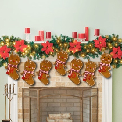 Custom Alphabet Gingerbread Man Christmas Stocking, Candy/Gift Storage Bag, Fireplace/Christmas Tree Hanging Decor, Christmas Gift for Kids/Family